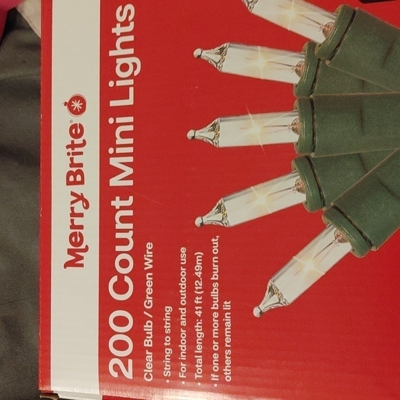NWOT mini Light 200 count clear bulb by Merry Brite - Picture 6 of 7